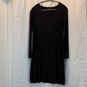 Garnet Hill Classic Black Long Sleeve Dress Small